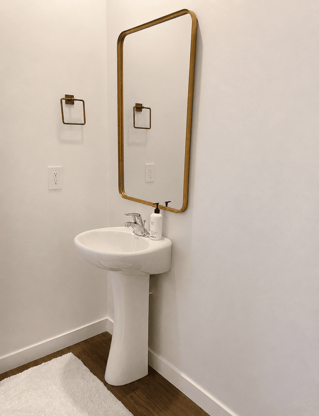 Second powder bathroom before wallpaper installation