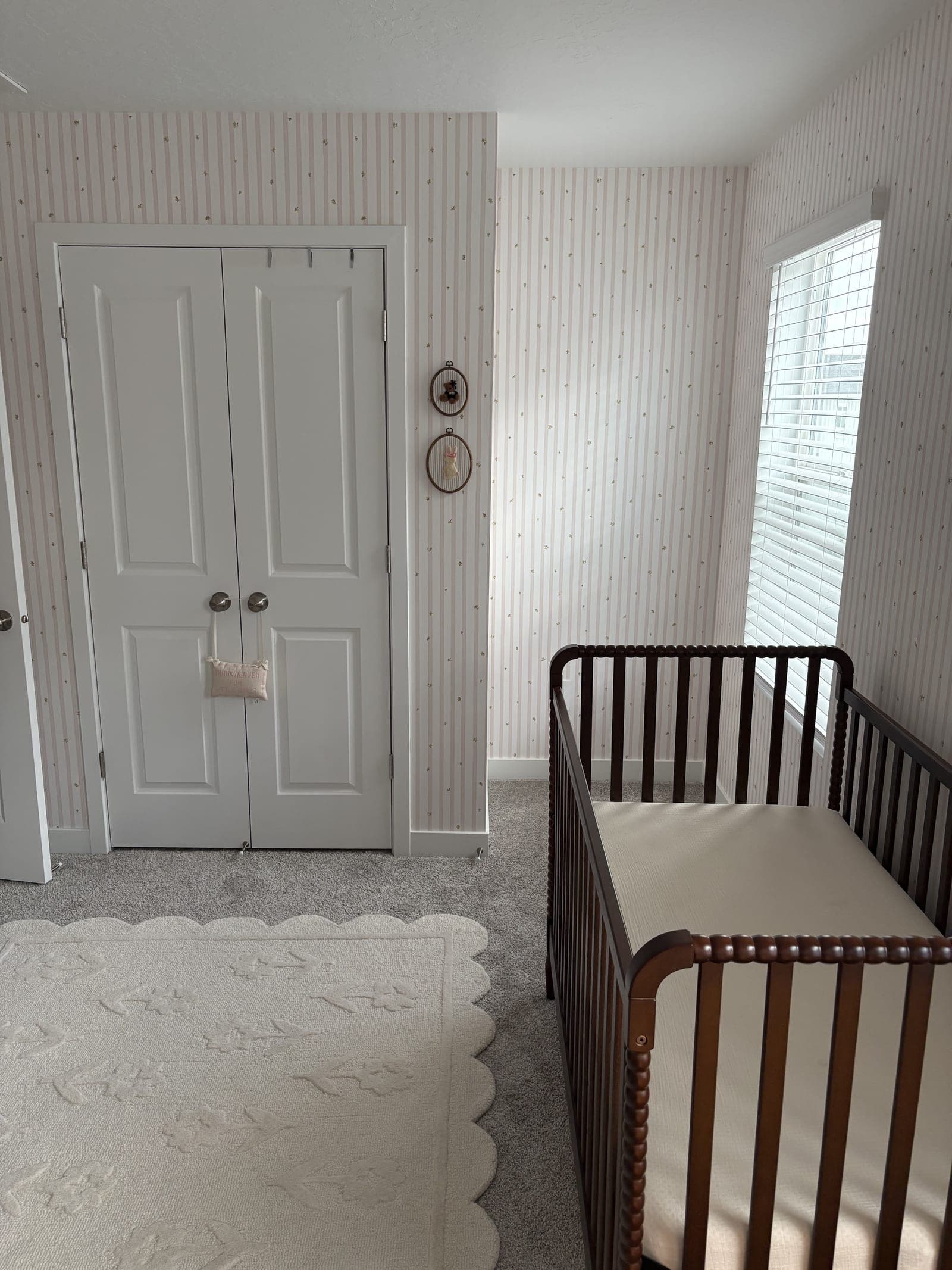 Nursery after wallpaper installation